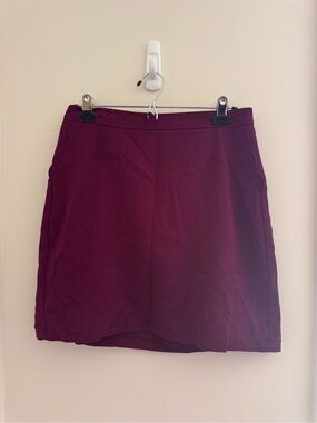 Banana Republic Plum Scalloped-Hem Mini Skirt